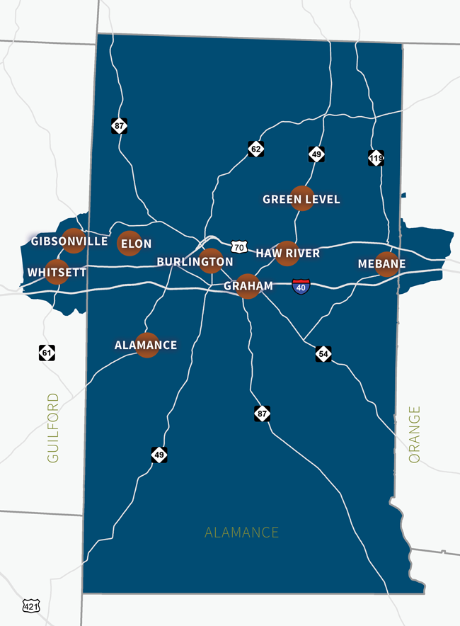 Burlington-Graham Metropolitan Planning Area Map